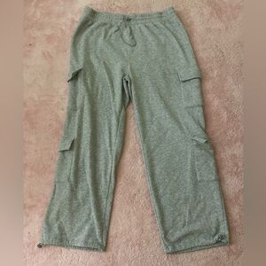 No Boundaries Light Gray Cozy Cargo Sweatpants